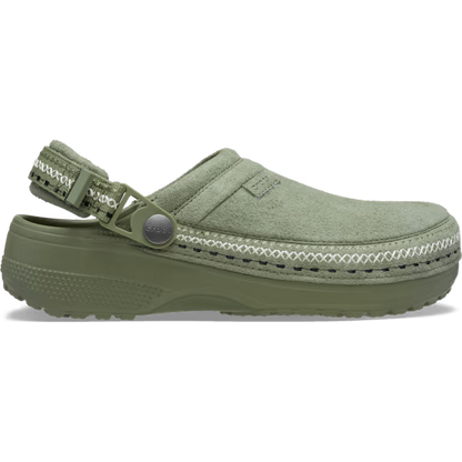 Crocs Style Adult Crafted Vegan Suede Clogs with Stitch Accent