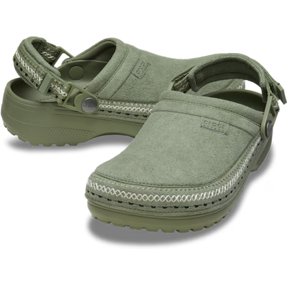 Crocs Style Adult Crafted Vegan Suede Clogs with Stitch Accent