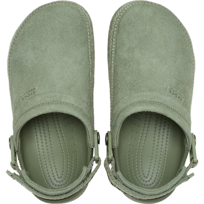 Crocs Style Adult Crafted Vegan Suede Clogs with Stitch Accent