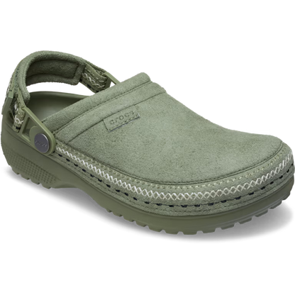 Crocs Style Adult Crafted Vegan Suede Clogs with Stitch Accent