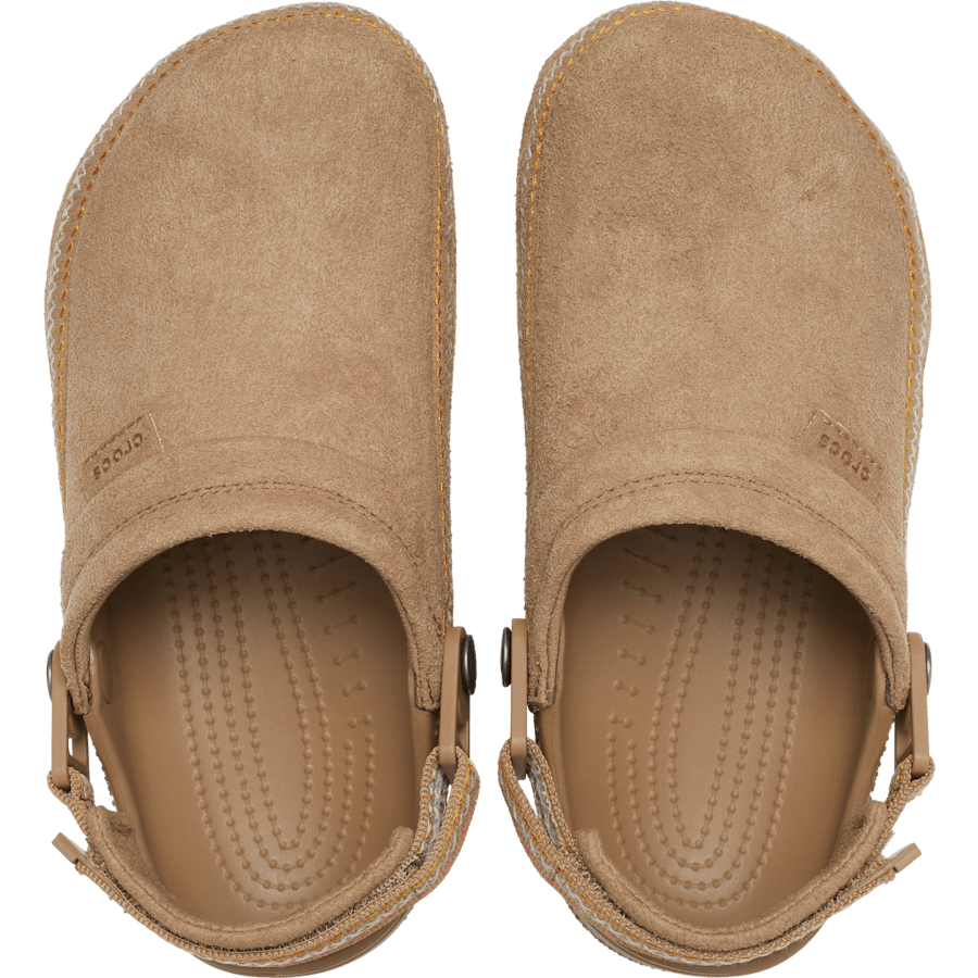 Crocs Style Adult Crafted Vegan Suede Clogs with Stitch Accent